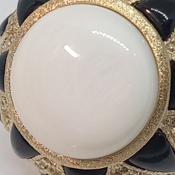 * Rivka Friedman QVC 18K Gold Clad gemstone & enamel dome ring sz 6 - Picture 7 of 7